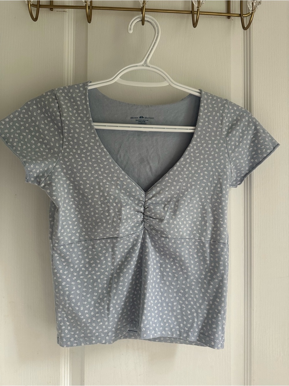 BMW TBrandy Melville Floral V-Neck 
 Top